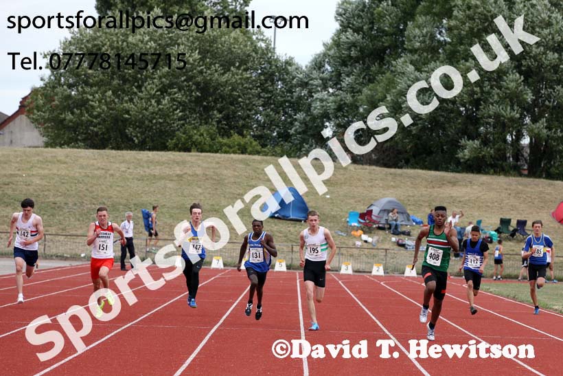 Boys under-15s 200 metres, 2018 Northern Under-17s/U-15s/U-13s Champs., Wavertree Athletics Centre, Liverpool. Photo: David T. Hewitson/Sports for All Pics